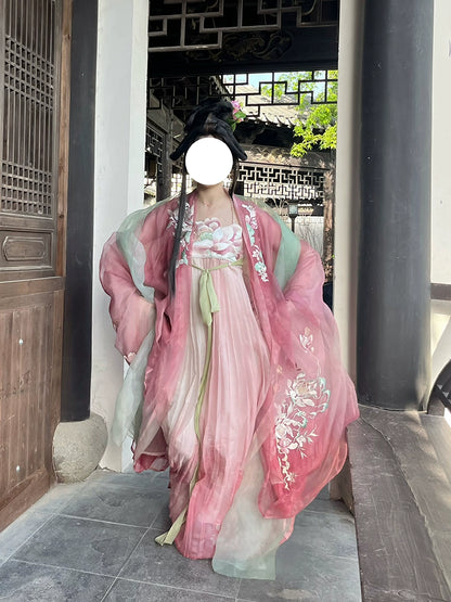 Lotus Hanfu Improved summer style Myrobalan Skirt