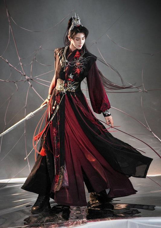 Unisex set Original Hanfu with Song Dynasty Elements: Mandarin Collar Long Shirt and Padded Jacket