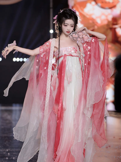 Twelve Flower Goddesses Series Peach Hanfu Dress