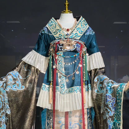 Haute Couture Series Woven Fabric Embroidered Hanfu Qing Huan Bronze Sacred Tree Sui