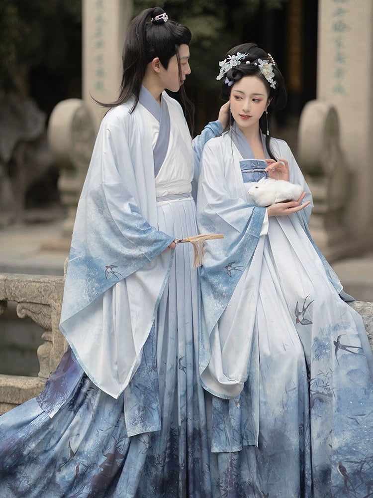 Unisex Original Hanfu 寄君曲 chest-length skirt with large sleeves