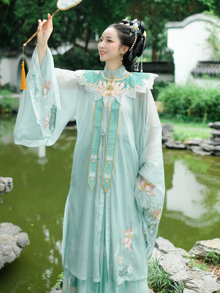 LOOKBOOK SERIES Ming Dynasty Horse Face Skirt Pale Blue Set