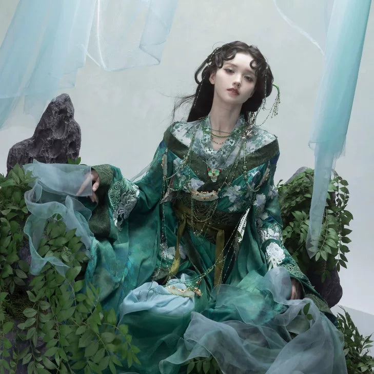 Oriental Aesthetics Series Elegant Verdure Hanfu Dress