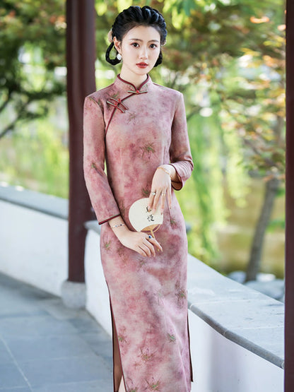 Plus Size Silk Autumn Winter Cheongsam Qipao 18