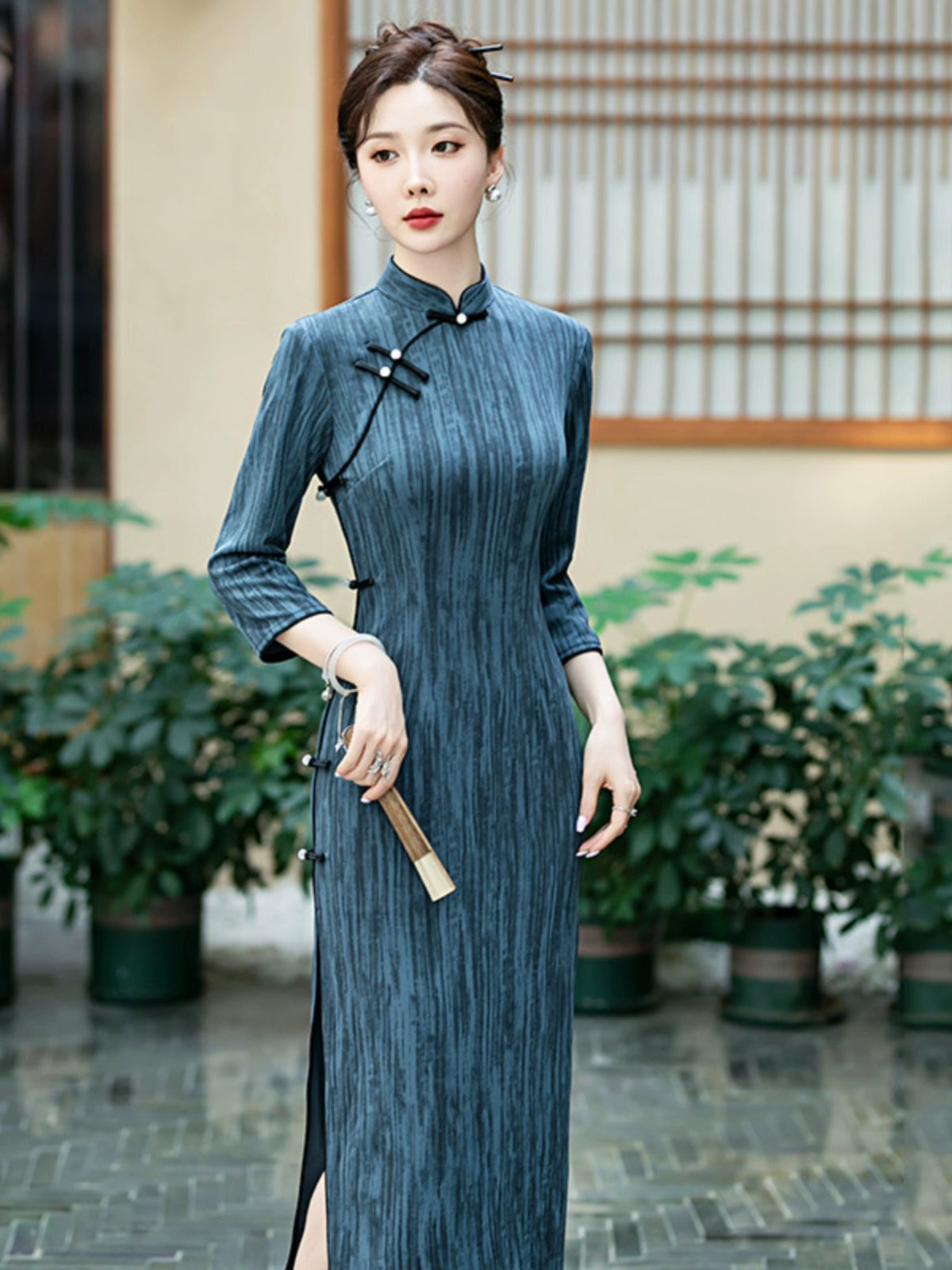 Plus Size Silk Autumn Cheongsam Qipao 23