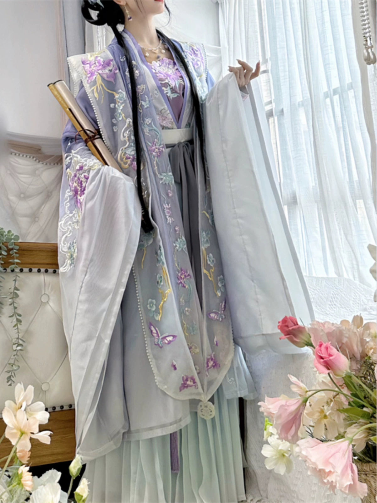 LOOKBOOK SERIES Song Dynasty Purple Green Blue Shirt Hanfu