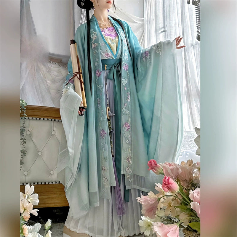 LOOKBOOK SERIES Song Dynasty Purple Green Blue Shirt Hanfu