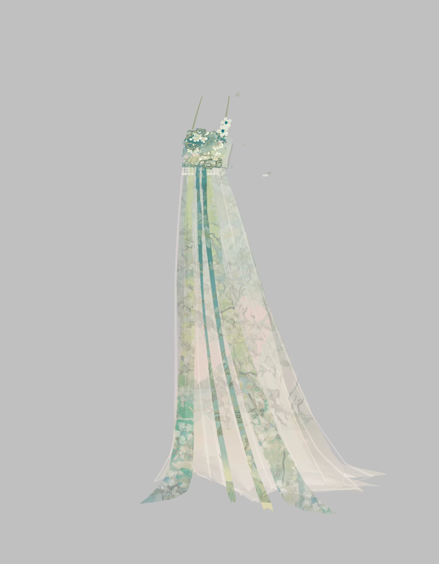 Cloud-Kissing Nature Series Apricot Blossoms in Light Rain Wei Hanfu