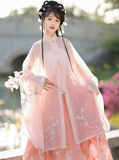 LOOKBOOK SERIES Ming Dynasty Horse Face Skirt Pink Blue Set