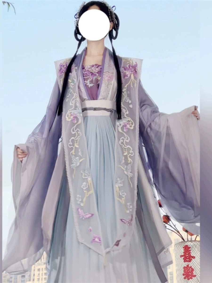 LOOKBOOK SERIES Song Dynasty Purple Green Blue Shirt Hanfu