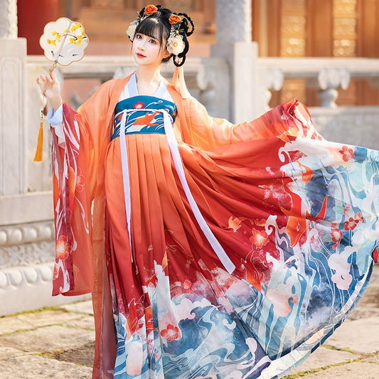 LOOKBOOK SERIES Tang Dynasty Printing Shirt Hanfu