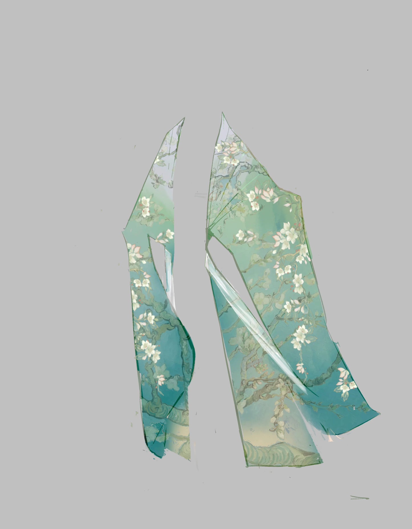 Cloud-Kissing Nature Series Apricot Blossoms in Light Rain Wei Hanfu