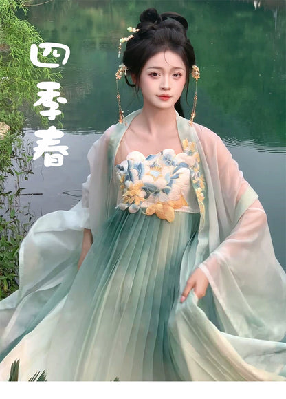 Four Seasons Spring Tang Dynasty Hanfu for women