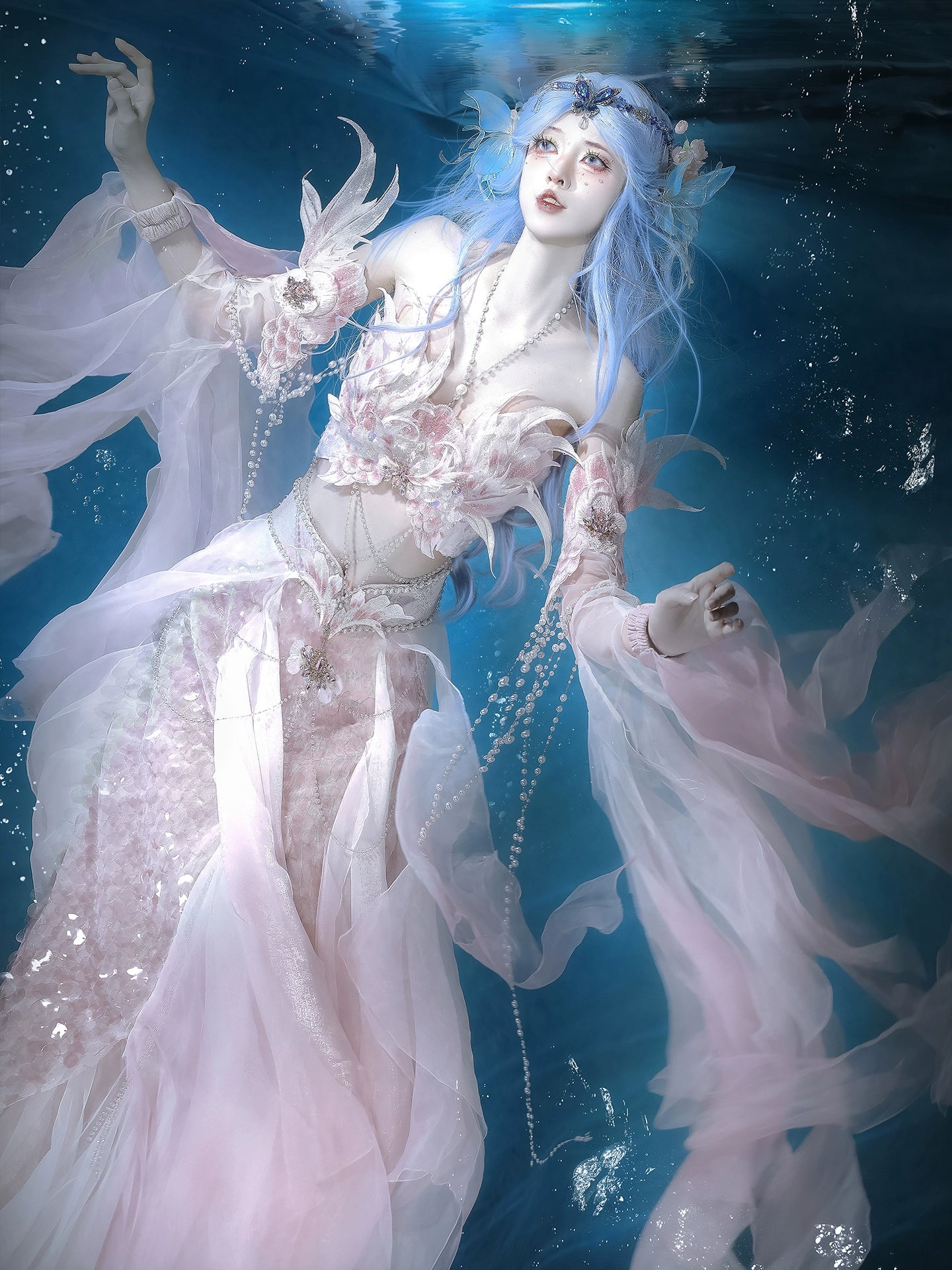 Exotic Series Blush Mermaid Hanfu Dress