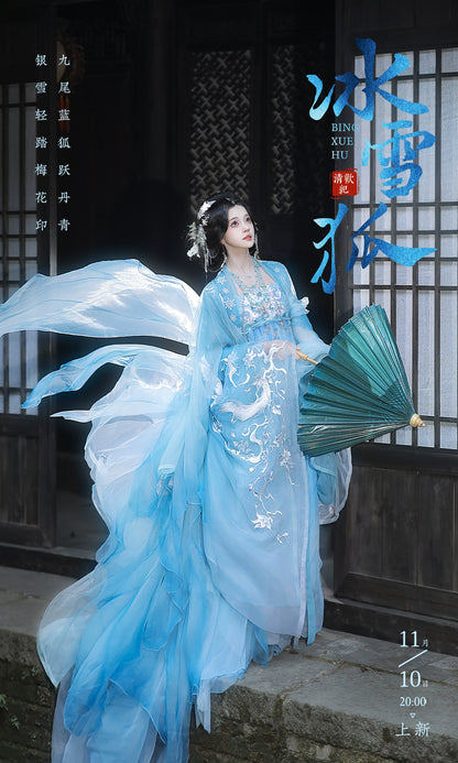 Haute Couture Series Woven Fabric Embroidered Hanfu Qing Huan Frostvulp Tang