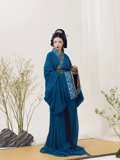 Qin Han 芷兰Women's Hanfu Warring States Robe Trailing DRESS