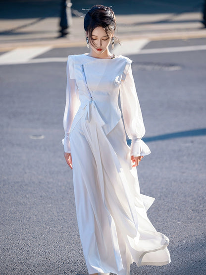 Dreams White Hanfu Horse-Faced Skirt