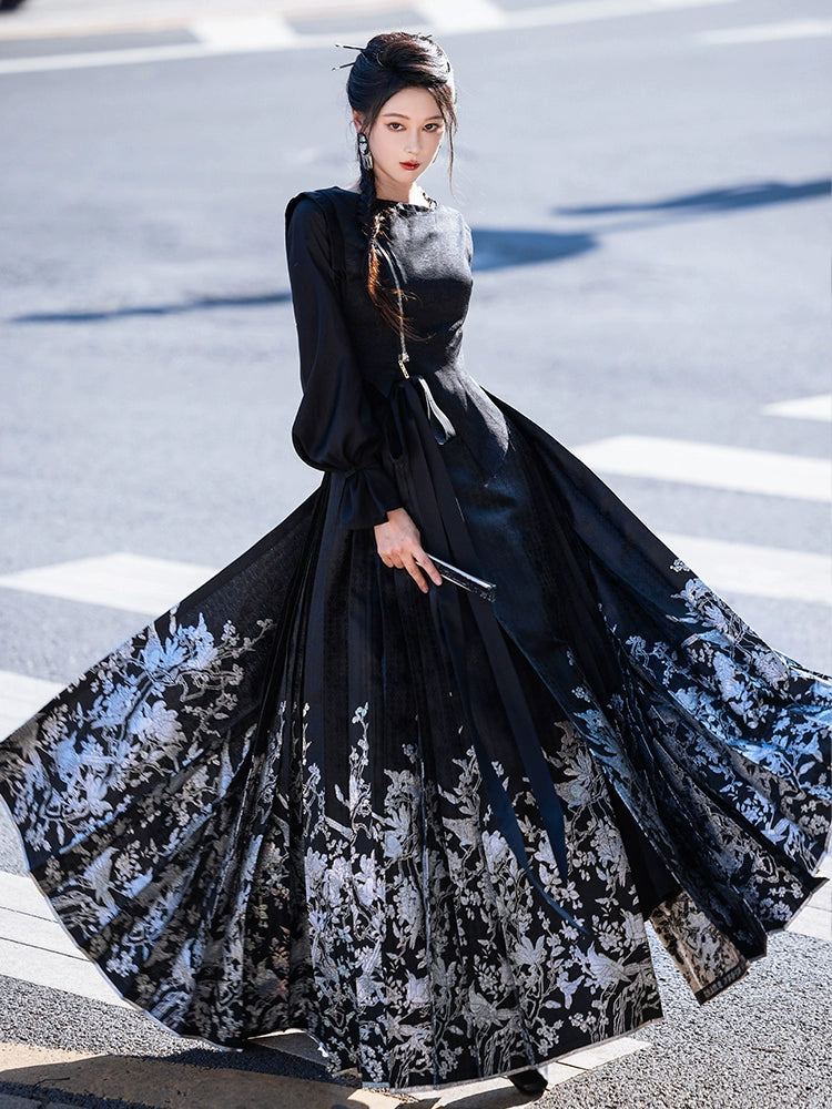 Dreams Night Chinese Style Black Hanfu