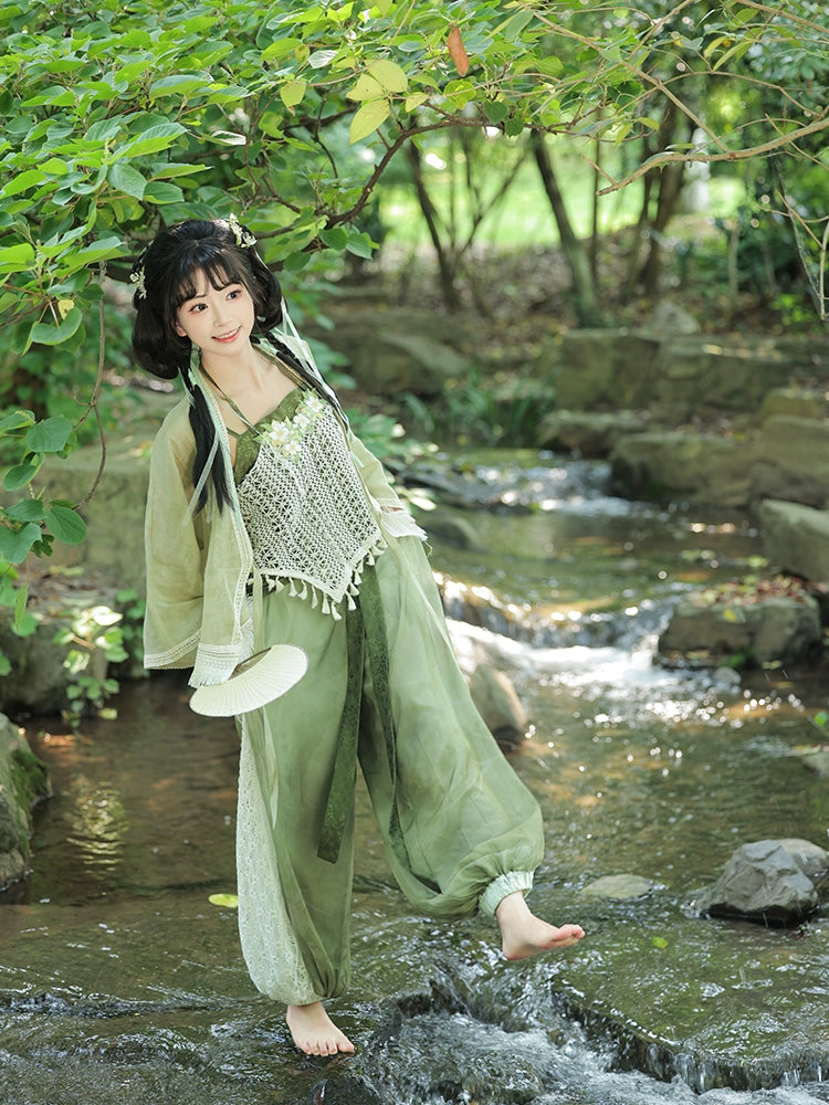 Bestie Series Green Grape Hanfu Knickers Suit