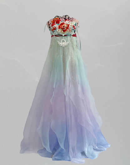 Haute Couture Series Woven Fabric Embroidered Hanfu Qing Huan Rosemanor
