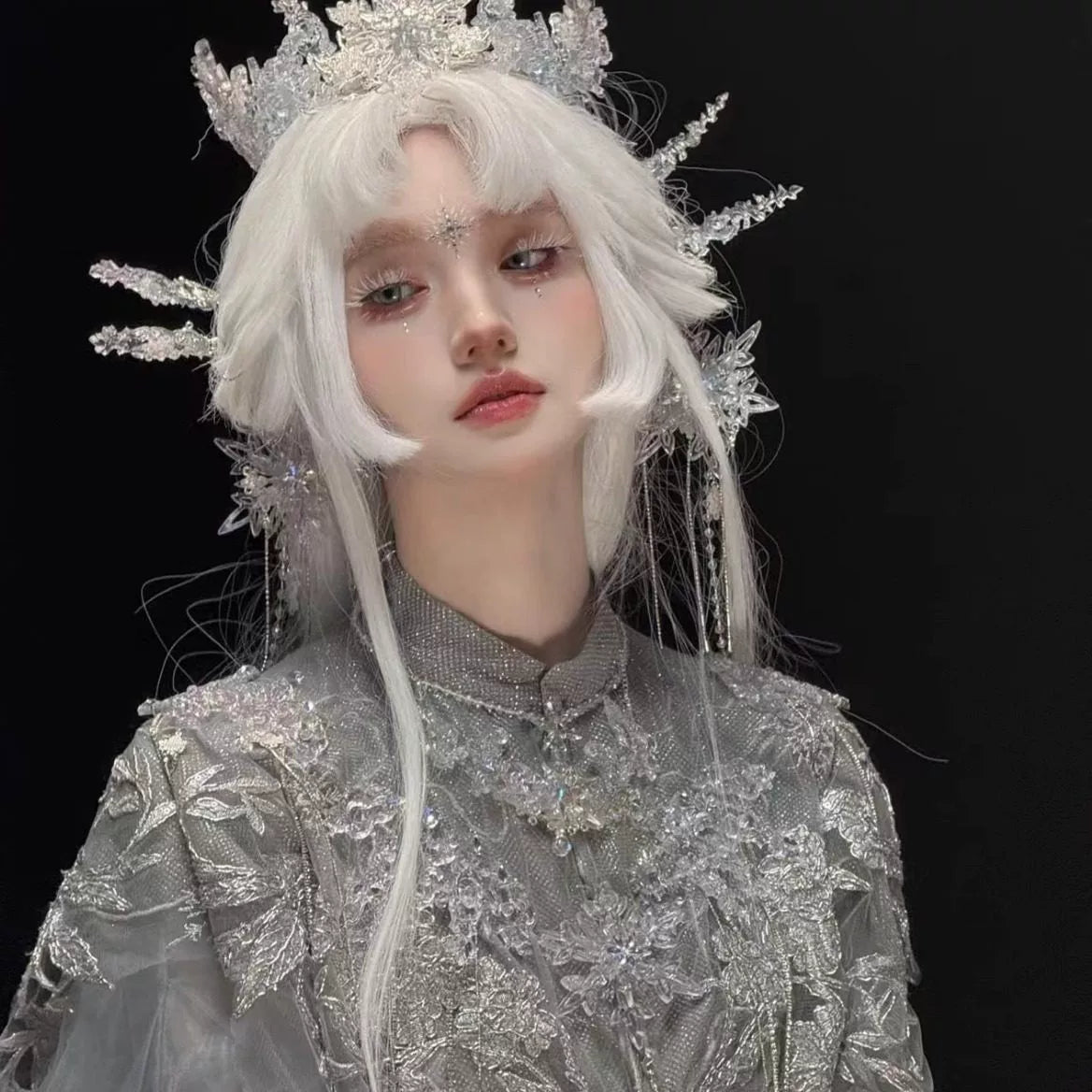 Oriental Aesthetics Series Frost Petal Hanfu Dress