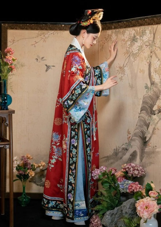 Qing Dynasty Traditional Hanfu Qipao Cheongsam Dress Skirt, gifts for women 2024