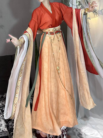 Original Wei Jin 瑶台 Large Sleeves Hanfu Cheongsam Dress Skirt