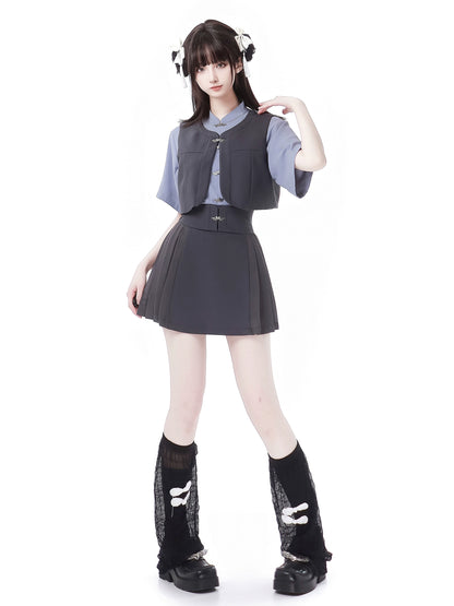 New Chinese Style Mix Slim Skirt Graduation Suit