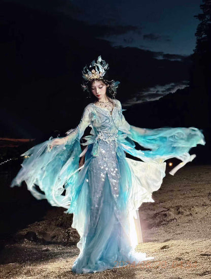 Oriental Aesthetics Series Blue Mermaid 2.0 Hanfu Dress