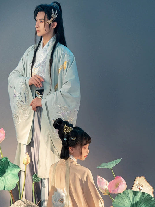 Qing He Jin Li : Iridescent Couple-Big Sleeve Shirt