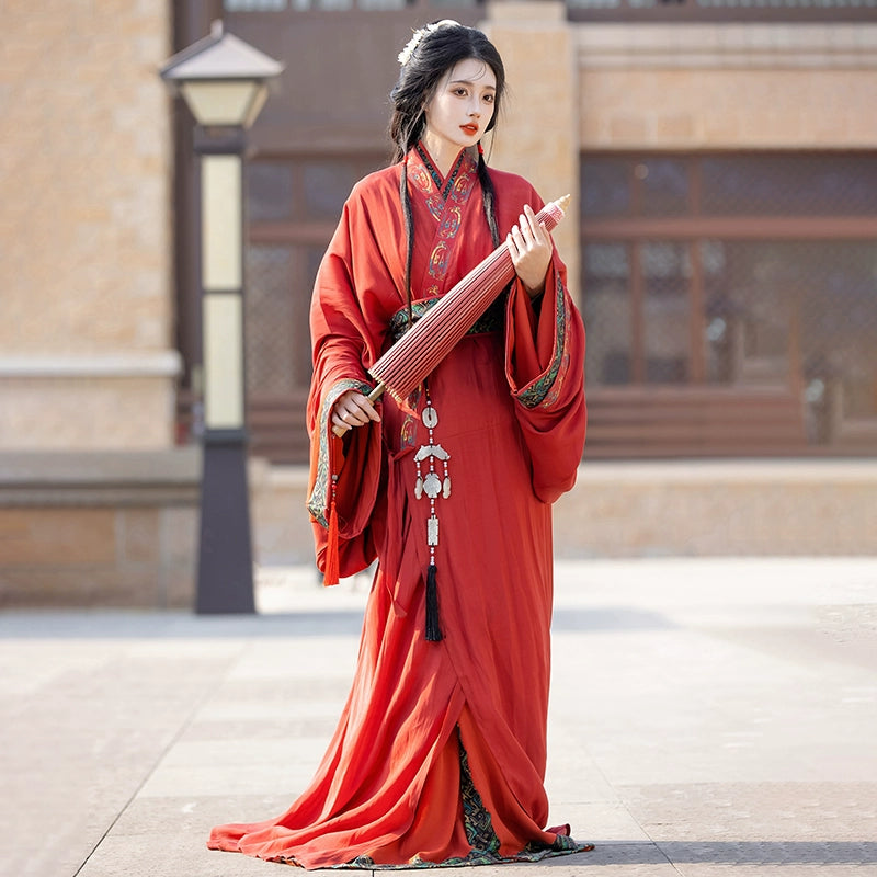 Warring States Robe Straight Hem Trailing Daily Original Hanfu Women