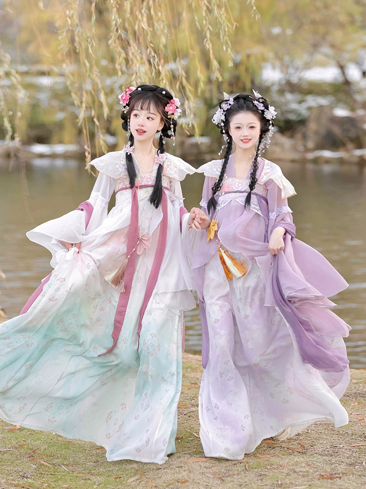 LOOKBOOK SERIES Tang Dynasty White Purple Shirt Hanfu