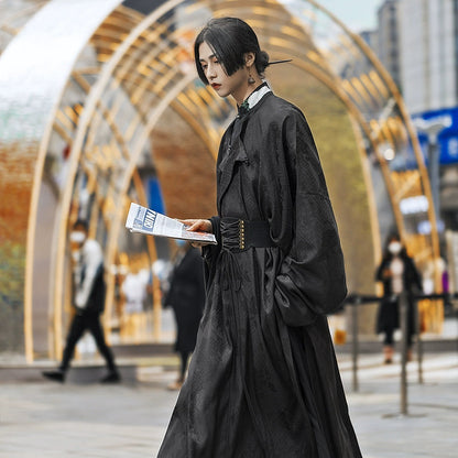 唐時代の丸襟のローブと復元された男女の漢服