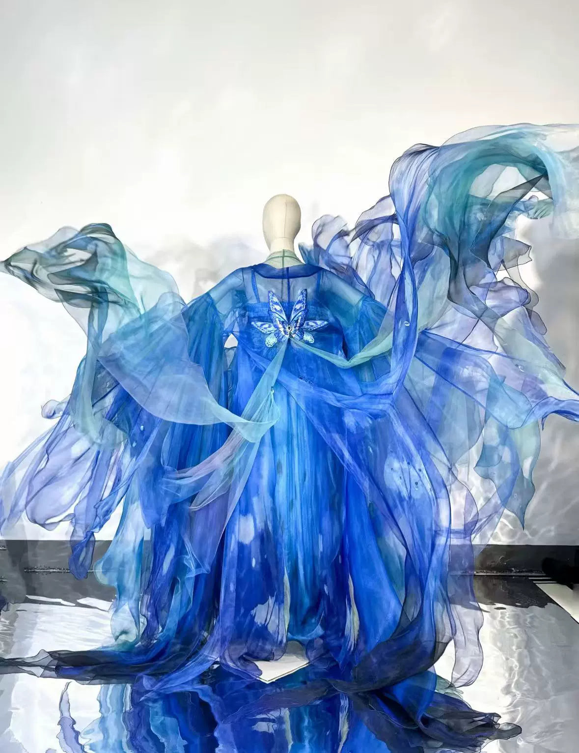 Oriental Aesthetics Series Blue Morpho Hanfu Dress