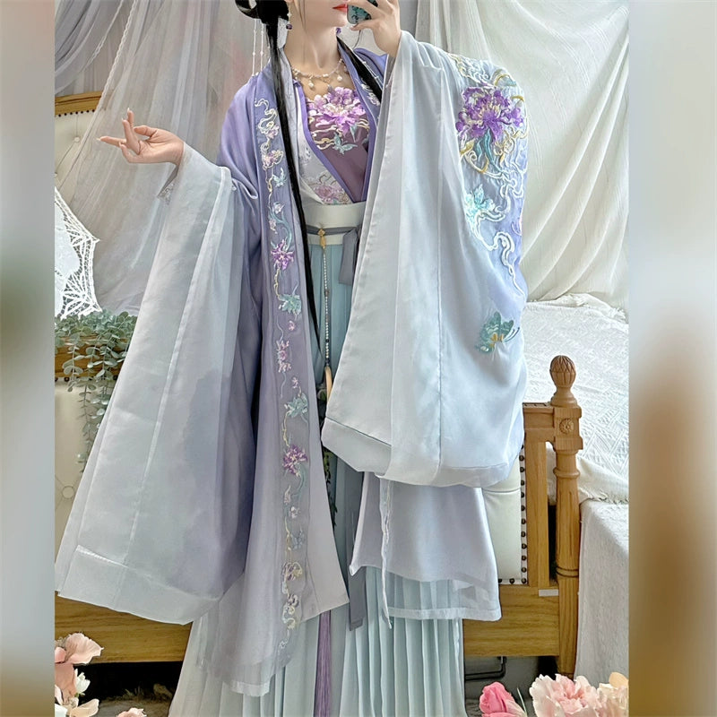 LOOKBOOK SERIES Song Dynasty Purple Green Blue Shirt Hanfu