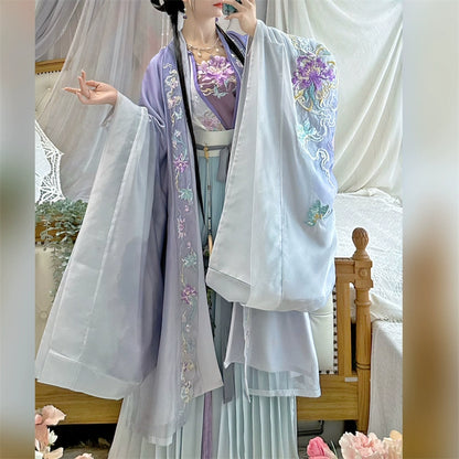 LOOKBOOK SERIES Song Dynasty Purple Green Blue Shirt Hanfu