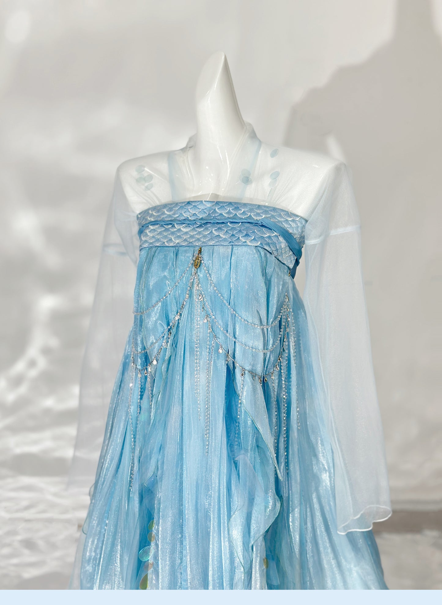 Oriental Aesthetics Series Blue Mermaid Dancing Hanfu Dress