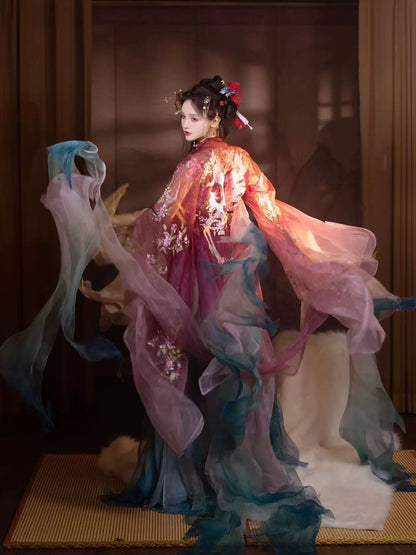 Oriental Aesthetics Series Praying Nine-Tailed Fox Dancing Hanfu Dress