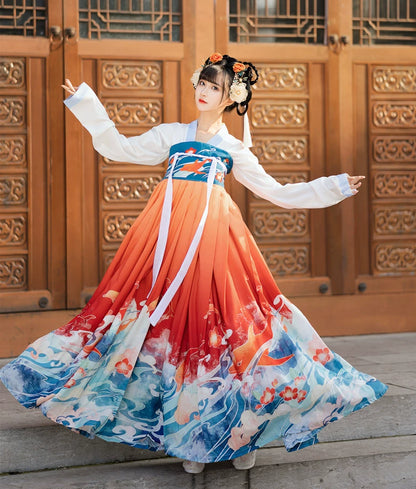 LOOKBOOK SERIES Tang Dynasty Printing Shirt Hanfu