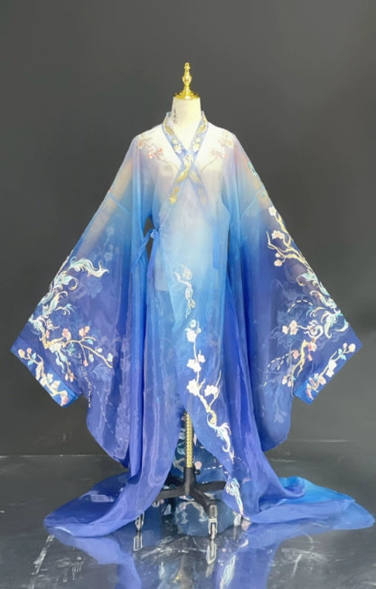 Haute Couture Series Woven Fabric Embroidered Qing Huan Moon Star Goddess Han Hanfu