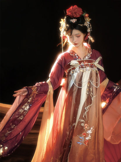 Ethereal Dreamscape Series Supreme Hanfu-Palace Brightening Crimson