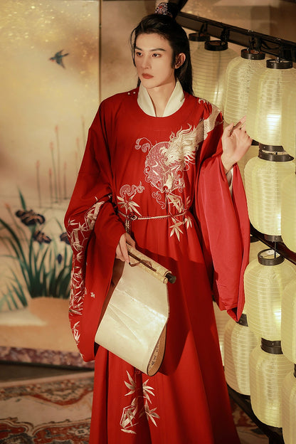 Haute Couture Series Woven Fabric Embroidered Qing Huan Fengqiuhuang Song Groom