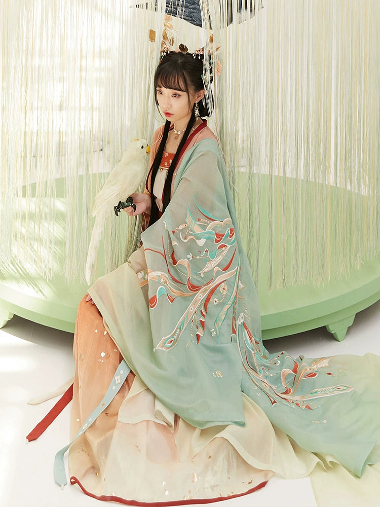 Biluo Qingluan : Celestial Glitch-Large Sleeve Shirt