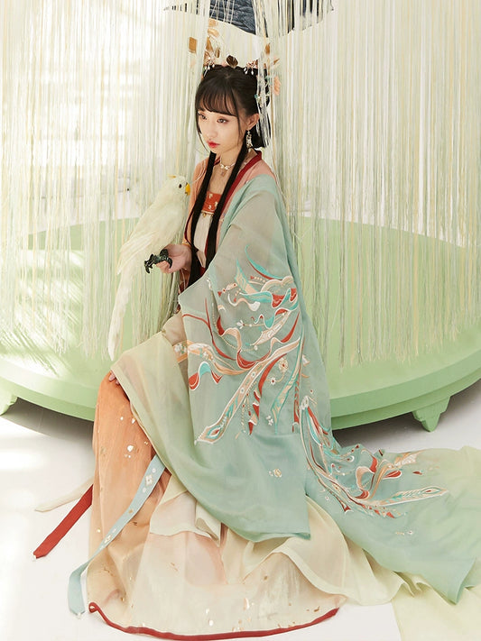 Biluo Qingluan : Celestial Glitch-Large Sleeve Shirt