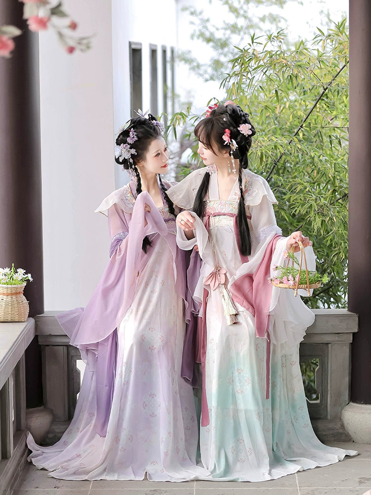 LOOKBOOK SERIES Tang Dynasty White Purple Shirt Hanfu