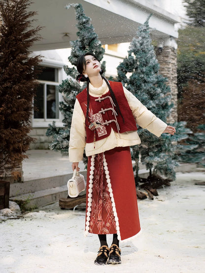 Lookbook Series Ethnic Winter Hanfu Red Velvet Sheff