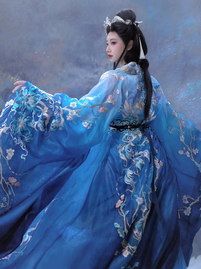 Haute Couture Series Woven Fabric Embroidered Qing Huan Moon Star Goddess Han Hanfu