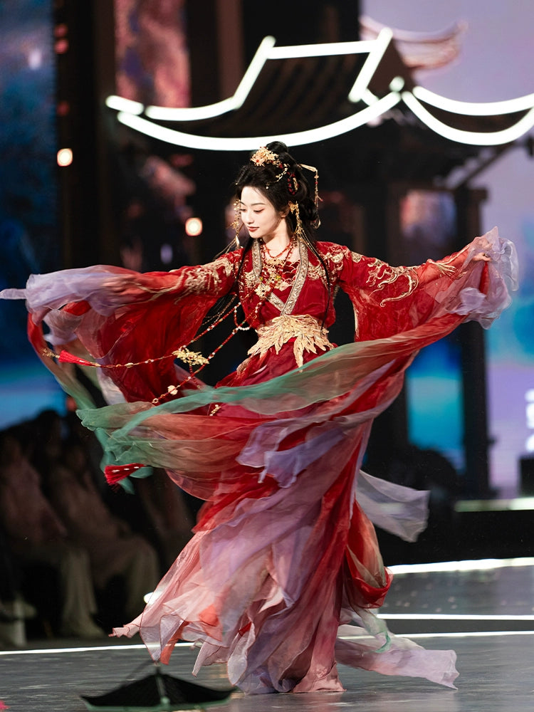 Mythology Series Red Koi Embroidered Myrobalan Skirt Hanfu