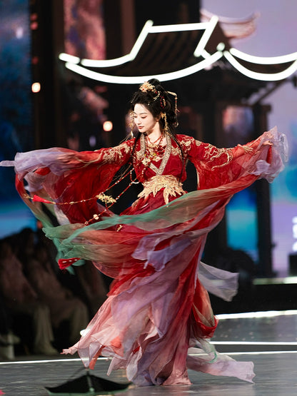 Mythology Series Red Koi Embroidered Myrobalan Skirt Hanfu