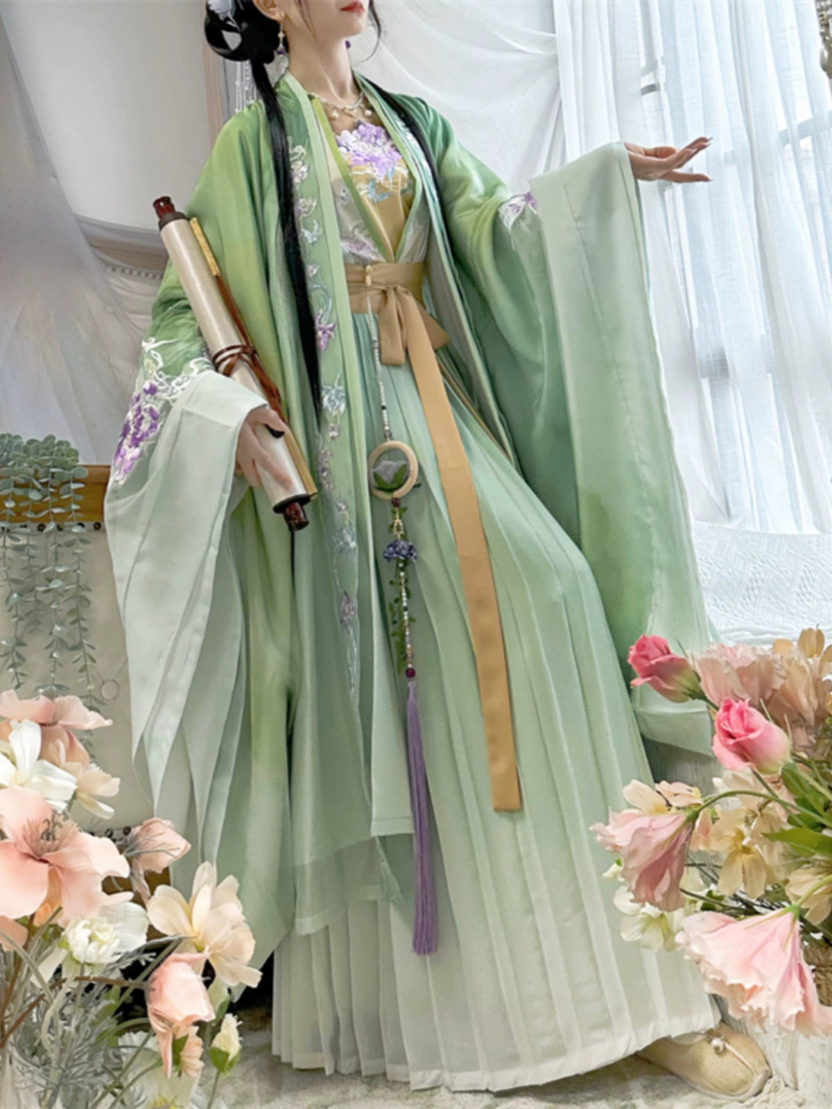 LOOKBOOK SERIES Song Dynasty Purple Green Blue Shirt Hanfu